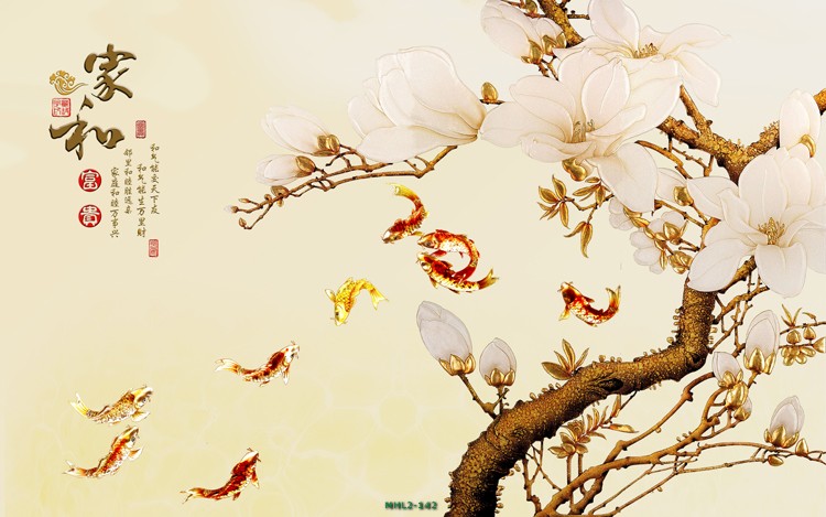 Hoa ngọc lan cá chép 3D MHL2-142